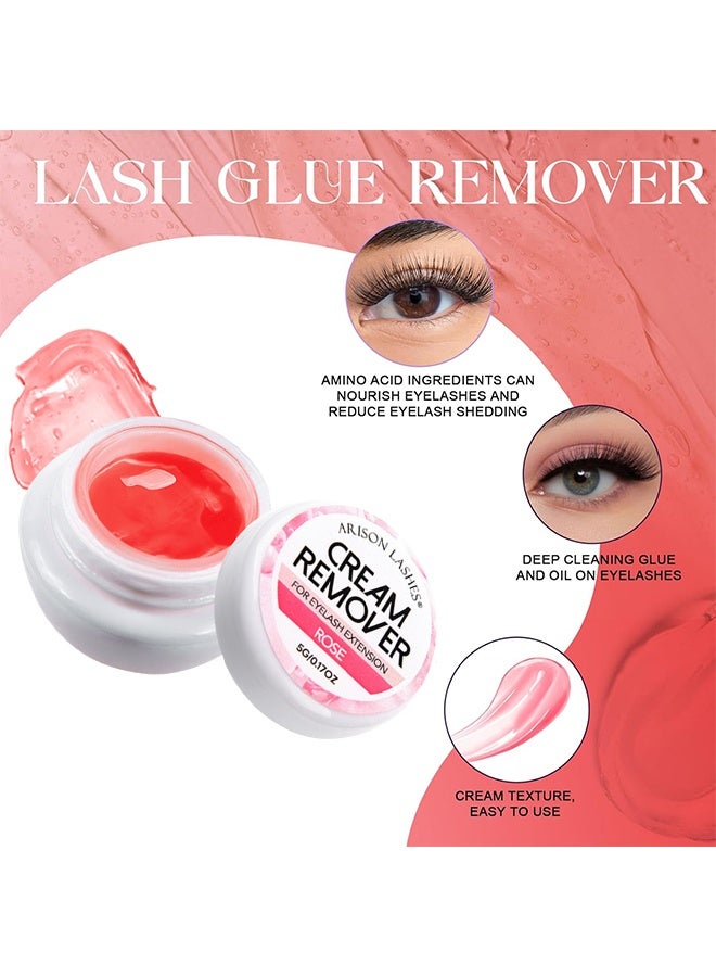 أريسون لاشز كريم إزالة تركيب الرموش 5 جرام، مزيل تركيب الرموش يذوب بقوة لإزالة لصق الرموش، منخفض التهيج للبشرة الحساسة (وردي) - Image 5